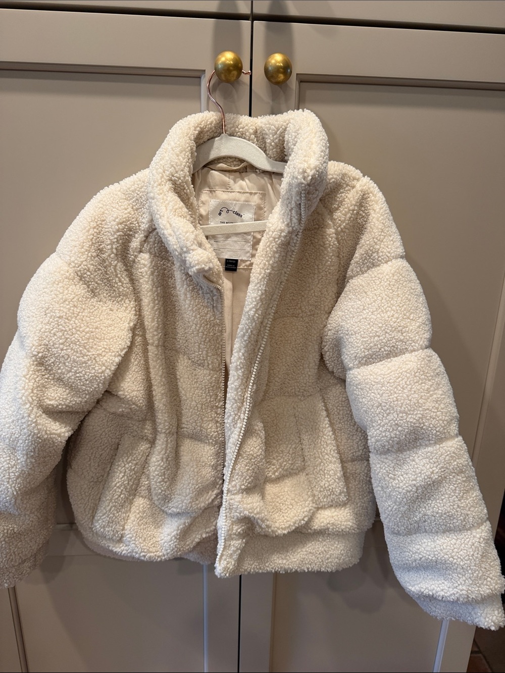 art class Cream Sherpa Teddy Coat